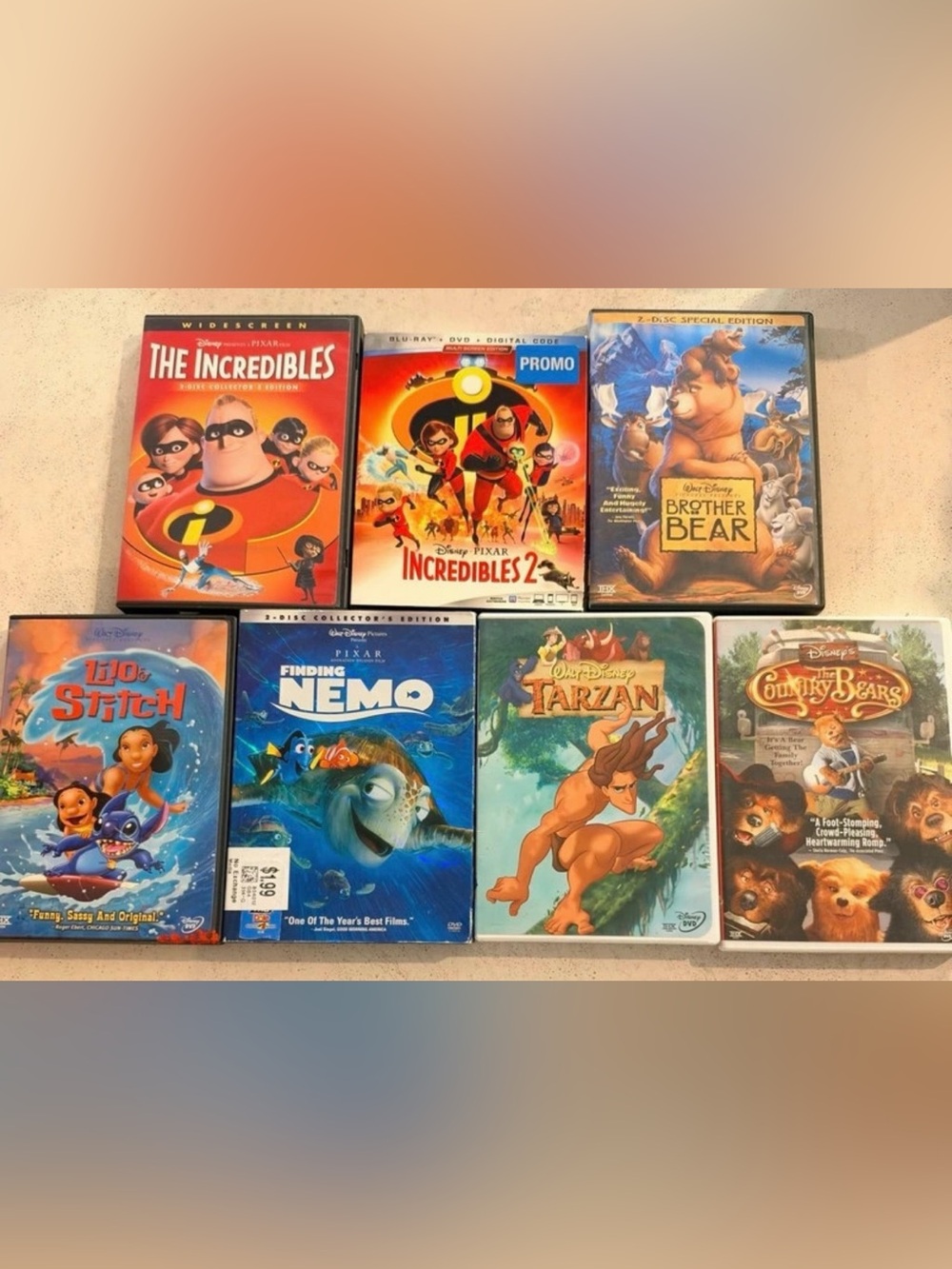 Disney Pixar DVD Bundle – Incredibles, Nemo, Brother Bear, Lilo & Stitch + More